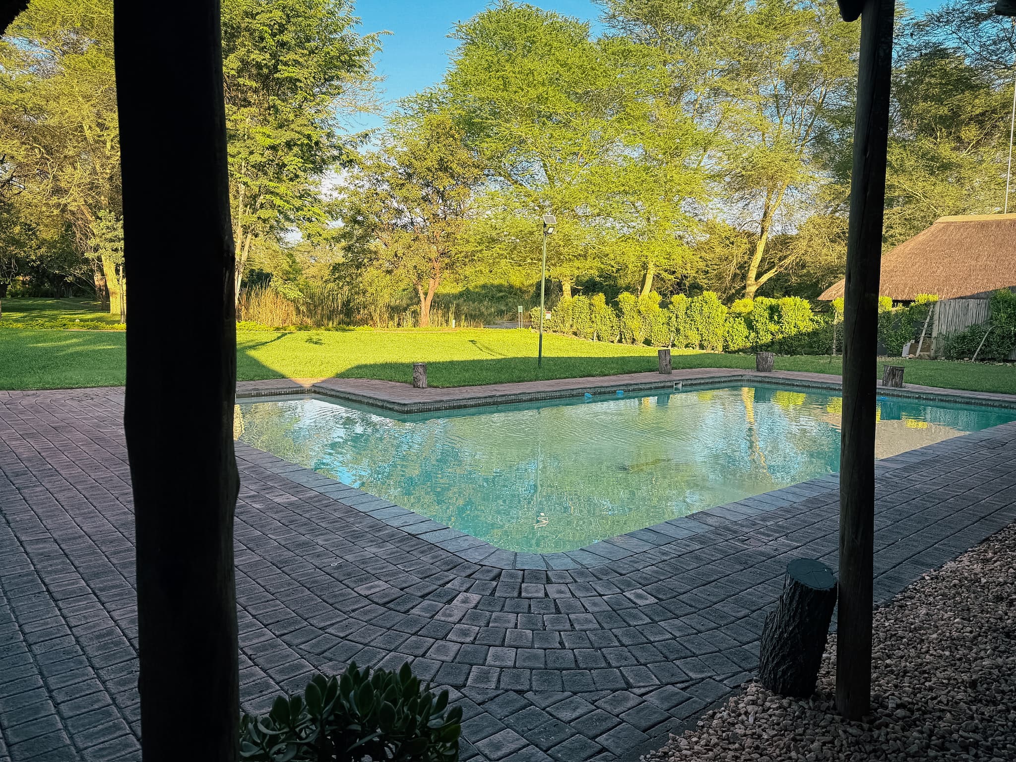 Safe grounds, walk freely, shared pool